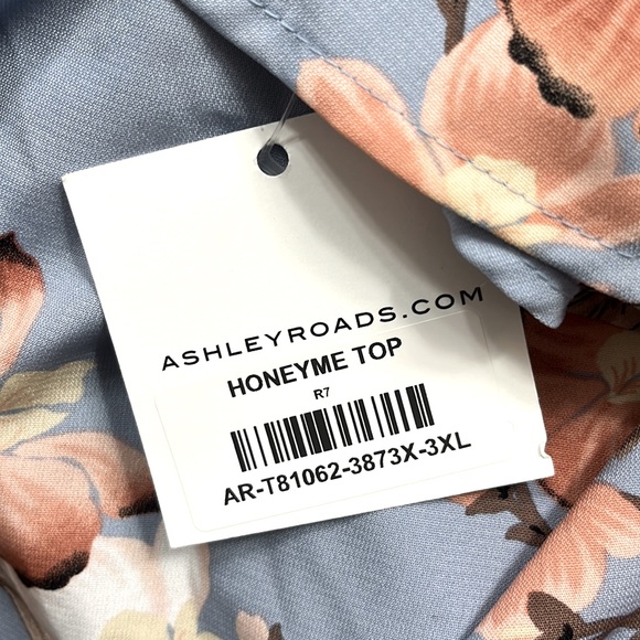 NWT honeyme curvy floral print bell sleeve top XXXL - Picture 9 of 11